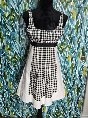 DVF Runway Gingham Babydoll Dress